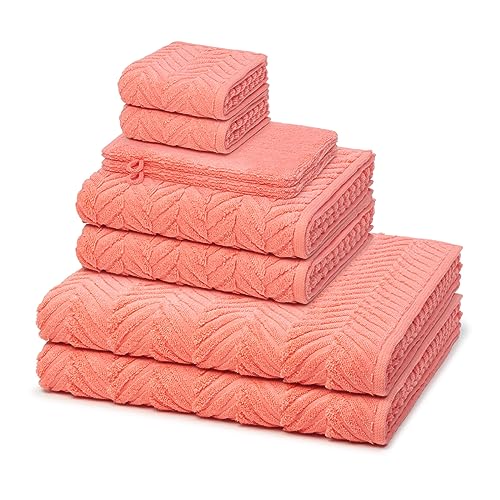 Ross - Sensual Skin - 2 X Wasch- 2 X Gäste- 2 X Dusch- 2 X Handtuch im Set - 8er Pack (8er Set Peach Pink) von Ross