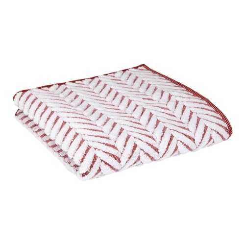 Ross Uni Handtücher Sensual Skin 9002 Zopfmuster mit Farbiger Grundkette vino, Handtuch 50x100 cm von Ross
