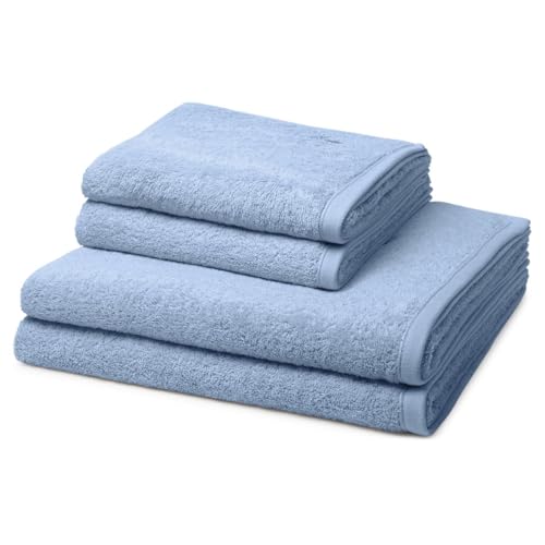 Ross - 4 teiliges Frottier-Set - Vita (2 X Handtuch 2 X Duschtuch im Set) - 520 g/m2 - Baumwolle - Walkfrottee - saugstark - weich und flauschig - Himmelblau von Ross