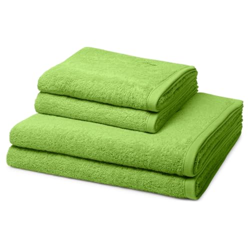 Ross - 4 teiliges Frottier-Set - Vita (2 X Handtuch 2 X Duschtuch im Set) - 520 g/m2 - Baumwolle - Walkfrottee - saugstark - weich und flauschig - Kiwi von Ross