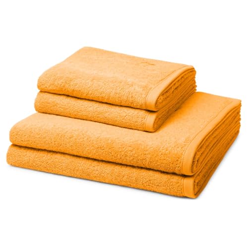Ross - 4 teiliges Frottier-Set - Vita (2 X Handtuch 2 X Duschtuch im Set) - 520 g/m2 - Baumwolle - Walkfrottee - saugstark - weich und flauschig - Pfirsich von Ross