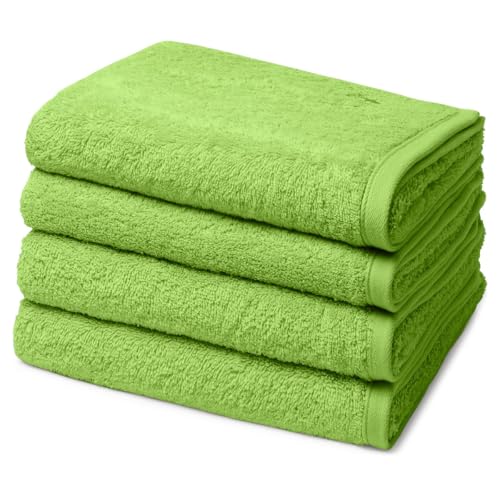 Ross - 4 teiliges Frottier-Set - Vita (4 X Handtuch im Set) - 520 g/m2 - Baumwolle - Walkfrottee - saugstark - weich und flauschig - Kiwi von Ross