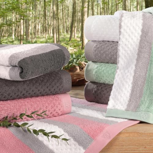 Ross Walk-Frottier Handtücher Harmony Streifenfond Salbei, Duschtuch 70x140 cm Ross Walk-Frottier Handtücher Harmony Streifenfond Salbei, Duschtuch 70x140 cm von Ross