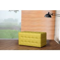 Moderner Rossi-Pouf Mit Knöpfen, Gestepptes Öko-Leder von RossiFurnitureEU