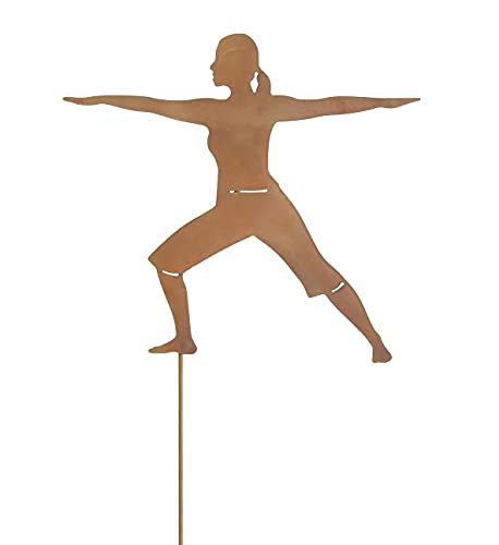 Metall Stecker. Yoga Krieger. Rost, Roststecker, Gartenstecker, Edelrost. 78 cm. Art.: 79603 von Rost Deko