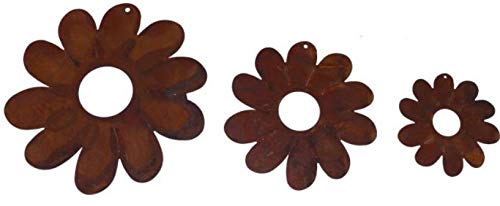 3 TLG. Edelrost Blüten zum Hängen 8/12/15 cm Garten Dekoration Fensterschmuck 3 TLG. Edelrost Blüten zum Hängen 8/12/15 cm Garten Dekoration Fensterschmuck von Rostalgie