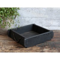 Alte Ziegelform/Backsteinform Schwarz Quadratisch - Länge 31 cm von Rostalgie