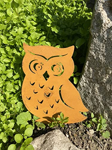 Rostalgie Edelrost Eule auf Schraube für Holz - Höhe 17 cm von Rostalgie