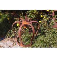 Edelrost Krone Mit Lilienspitze Klein Zum Stellen - 32 X 28 cm von Rostalgie