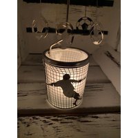 Glaskarussell Fußball Teelichthalter Mit Propeller - Höhe 16 cm von Rostalgie