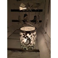 Glaskarussell Vogel Mit Blüte Teelichthalter Propeller - Höhe 16 cm von Rostalgie