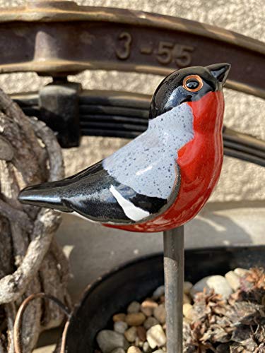 Rostalgie Keramik Vogel Vogel Spatz rot/grau (GK606-1) Gartendekoration Vögel Handarbeit von Rostalgie