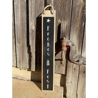 Mdf Holz Schild Länglich - Frohes Fest 75 cm von Rostalgie