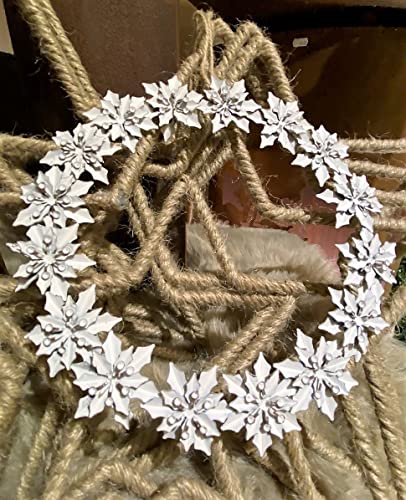Rostalgie Metall Kranz Weihnachtsstern weiß gewischt - Durchmesser 20 cm von Rostalgie