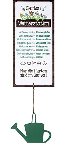 Rostalgie Alu Wetterstation Garten zum Hängen mit Gießkanne Dekoration Gartenschild von Rostalgie