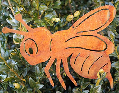 Rostalgie Edelrost Honigbiene zum Hängen 20 x 10 cm Garten Deko Biene von Rostalgie