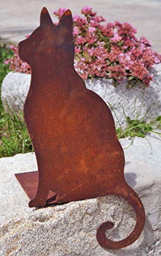 Rostalgie Edelrost Kantenfigur Katze Fridolin seitlich sitzend 53 x 27 cm Garten Tierfigur von Rostalgie