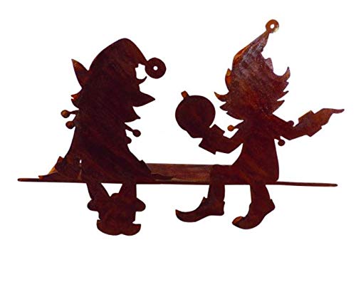 Rostalgie Edelrost Kantenfigur Wichtel 30 x 20 cm Figur Garten Dekoration Weihnachten von Rostalgie