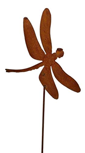 Rostalgie Edelrost Libelle auf Stab 50 cm Gartenstecker Dekoration Insekten von Rostalgie