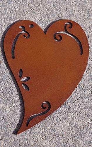 Rostalgie Edelrost Mini-Hänger zur Auswahl Garten Dekoration Fensterschmuck - 1 Stück (Metall, Herz Ornament) von Rostalgie