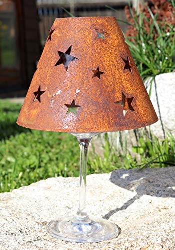Rostalgie Edelrost Schirm für Weingläser Sterne 15 cm Tischdekoration Garten Geschenk von Rostalgie