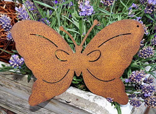 Rostalgie Edelrost Schmetterling zum Hängen 18 x 13 cm Garten Dekoration von Rostalgie