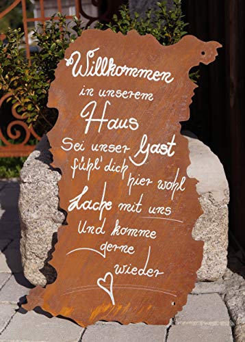 Rostalgie Edelrost Tafel Risse mit Spruch Willkommen in unserem Haus 52 x 32 cm Schild Rostalgie Edelrost Tafel Risse mit Spruch Willkommen in unserem Haus 52 x 32 cm Schild von Rostalgie