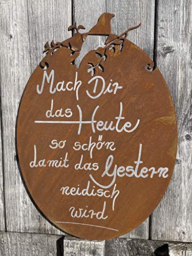 Rostalgie Edelrost Tafel oval mit Vogelmotiv Mach Dir das Heute so schön... 35 x 25 cm Rostalgie Edelrost Tafel oval mit Vogelmotiv Mach Dir das Heute so schön... 35 x 25 cm von Rostalgie