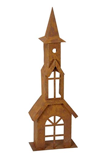 Rostalgie Edelrost Windlicht Kirche/Kirchturm zur Wahl Gartendekoration Weihnachten Laterne (Metall, Kirchturm groß) von Rostalgie