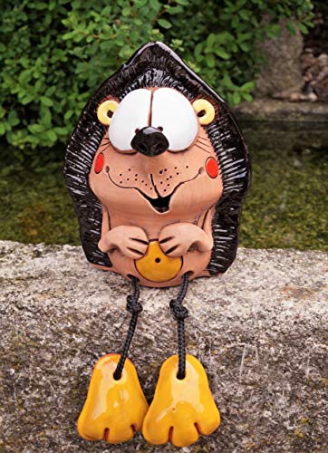 Rostalgie Keramik Igel Isigor mit Baumelbeinen 30cm Handarbeit Garten Dekofigur Töpfer von Rostalgie