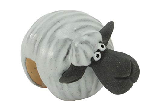 Rostalgie Keramik Randsitzer Schaf klein 9,5 x 5,5 cm Kantenfigur für Vasen/Töpfe von Rostalgie