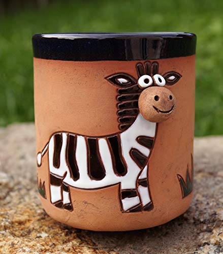 Rostalgie Keramik Tasse mit Zebra Lulu Handarbeit Deko-Tasse Geschenk von Rostalgie