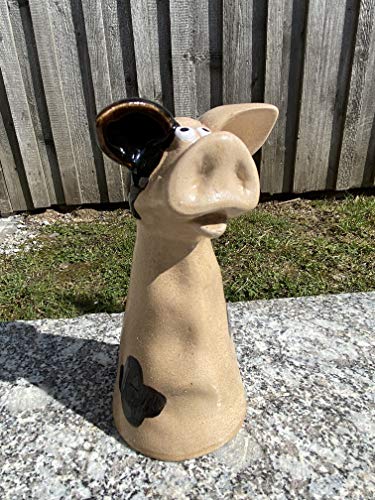 Rostalgie Keramik Zaunfigur Katze/Kuh/Schwein 18 cm zur Auswahl Gartenzaun Dekoration - 1 STÜCK (Keramik, Schwein) von Rostalgie