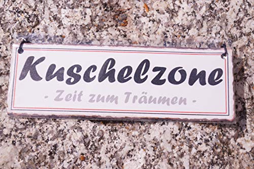 Rostalgie Metall Mini Schild Winterzeit 15 x 5 cm Hänger Wandschild Geschenk Sprüche (Metall, Kuschelzone) von Rostalgie