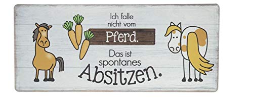 Rostalgie Metall Schild Ich Falle Nicht vom Pferd... 35 x 15 cm Dekoration von Rostalgie