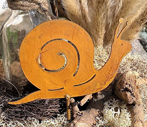 Rostalgie Naturrost Mini Schnecke Speedy mit Schraube für Holz - 12 x 7 cm von Rostalgie