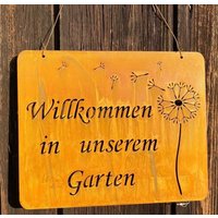 Rostoptik Schild Willkommen in Unserem Garten Mit Pusteblume Rostoptik Schild Willkommen in Unserem Garten Mit Pusteblume von Rostalgie