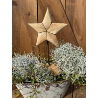 Teak Holz Stern Klein Geschlossene Form - Höhe 25 cm von Rostalgie