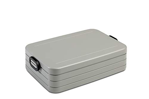 Mepal - Lunchbox Take a Break Large - Brotdose To Go - Für 4 Sandwiches oder 8 Brotscheiben - Meal Prep Box - Essensbox mit Unterteilung - Spülmaschinenfest - 1500 ml - Silver von Mepal