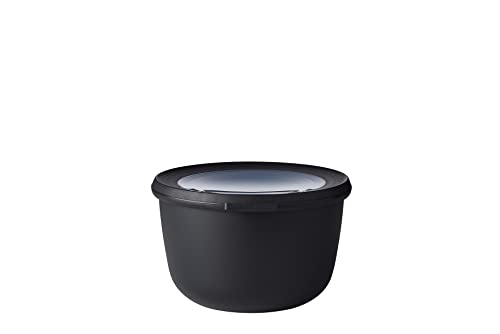 Mepal - Multi Bowl Cirqula Round - Vorratsdose mit Deckel - Geeignet als Luftdichte Aufbewahrungsbox für den Kühlschrank, Mikrowellengeschirr & als Frischhaltedosen - 1000 ml - Nordic Black von Mepal