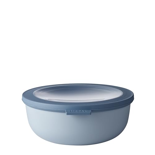 Mepal - Multi Bowl Cirqula Round - Vorratsdose mit Deckel - Geeignet als Luftdichte Aufbewahrungsbox für den Kühlschrank, Mikrowellengeschirr & als Frischhaltedosen - 1250 ml - Nordic Blue von Mepal