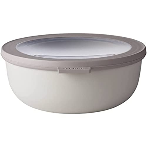 Mepal - Multi Bowl Cirqula Round - Vorratsdose mit Deckel - Geeignet als Luftdichte Aufbewahrungsbox für den Kühlschrank, Mikrowellengeschirr & als Frischhaltedosen - 1250 ml - Nordic White von Mepal