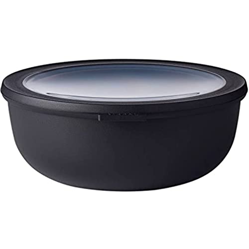Mepal - Multi Bowl Cirqula Round - Vorratsdose mit Deckel - Geeignet als Luftdichte Aufbewahrungsbox für den Kühlschrank, Mikrowellengeschirr & als Frischhaltedosen - 2250 ml - Nordic Black von Mepal