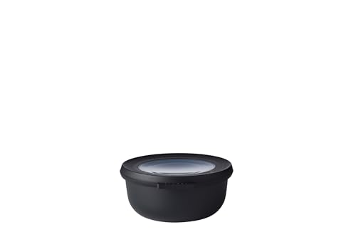 Mepal - Multi Bowl Cirqula Round - Vorratsdose mit Deckel - Geeignet als Luftdichte Aufbewahrungsbox für den Kühlschrank, Mikrowellengeschirr & als Frischhaltedosen - 350 ml - Nordic Black von Mepal