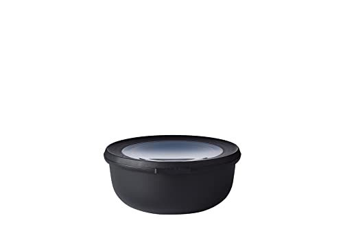 Mepal - Multi Bowl Cirqula Round - Vorratsdose mit Deckel - Geeignet als Luftdichte Aufbewahrungsbox für den Kühlschrank, Mikrowellengeschirr & als Frischhaltedosen - 750 ml - Nordic Black von Mepal