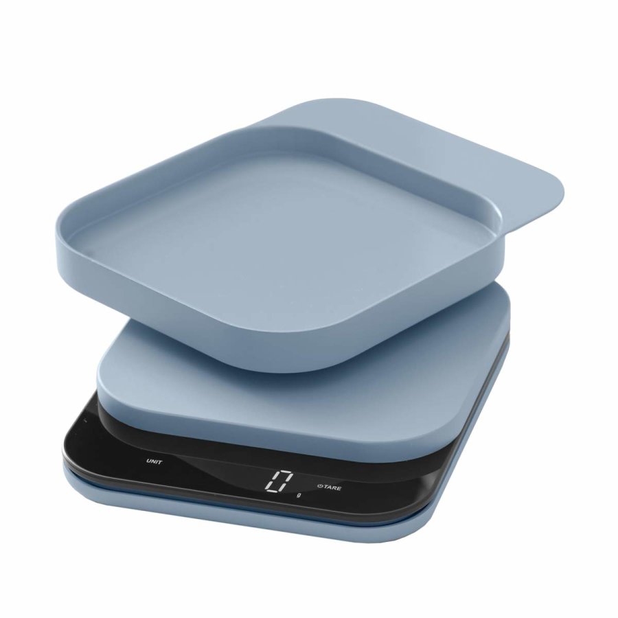 ROSTI Küchenwaage dusty blue mit LED Anzeige bis 10kg MENSURA - Raumzutaten.de | Online Shop von Rosti