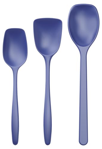 Rosti Classic Kochlöffel Set 3-Teilig, Hochwertiges Küchenhelfer Set mit 2 Kochlöffel & 1 Backlöffel, aus Kunststoff, Hitzebeständig, Bruchsicher, Spülmaschinenfest, Electric Blue von Rosti
