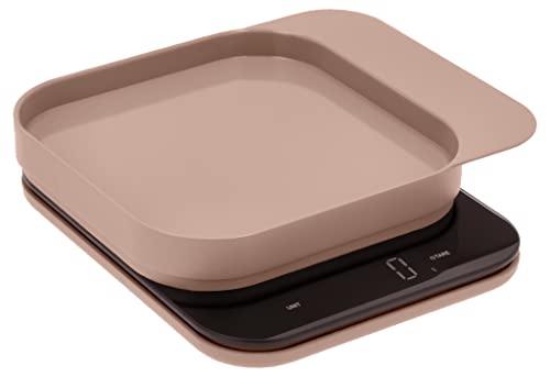 Rosti Mensura Küchenwaage, Haushaltswaage, Backwaage, Digitale Küchenwaage mit Schüssel und Tara-Funktion, Maximalgewicht 10 kg, 16,5 x 20,3 x 3,5 cm, Humus von Rosti
