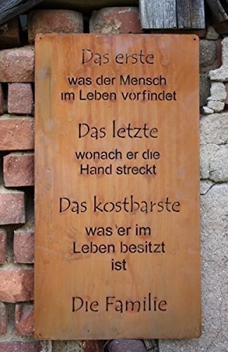 Rostikal | Rost Spruchtafel Familie | Edelrost Deko Metall Tafel zum hängen | 60 x 33 cm von Rostikal