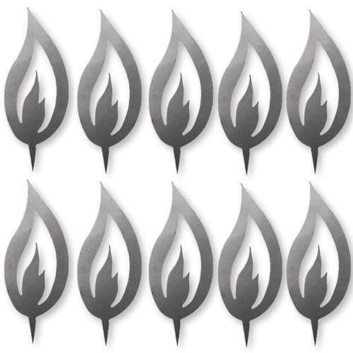 Rostikal 10er Deko Flammen 10 cm Bastelset aus Metall Winterdeko Basteln Erwachsene Herbstdeko von Rostikal